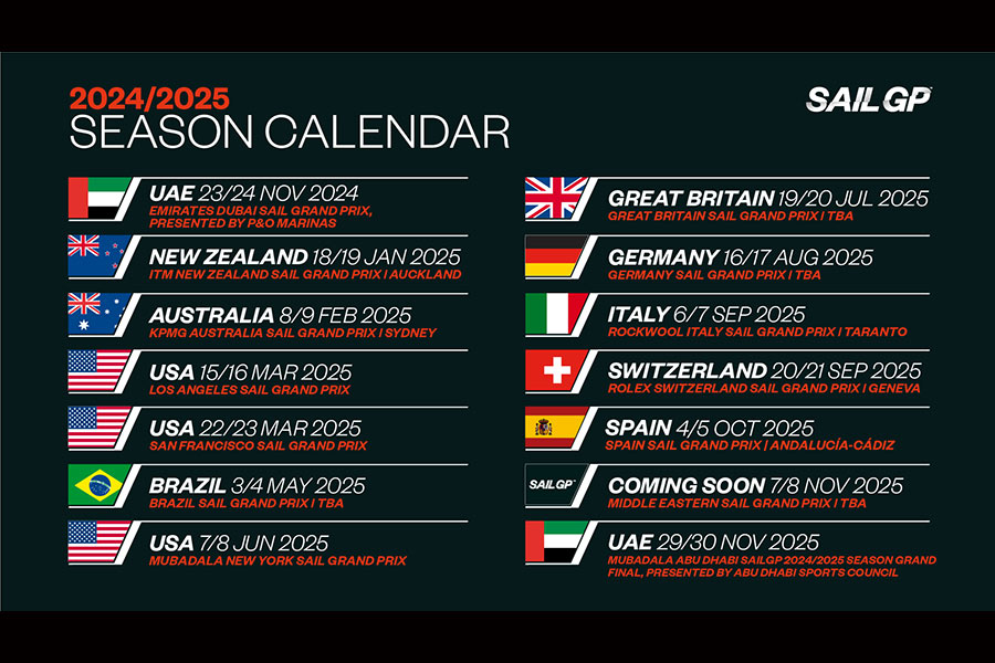SailGP announces 2024/2025 Season calendar with a return to Great Britain