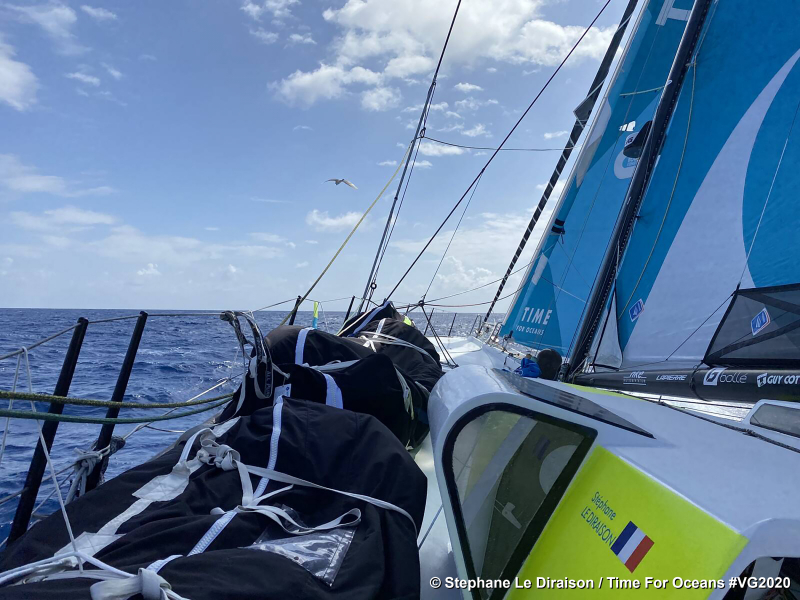 Vendee Globe top three plot best route down the South Atlantic