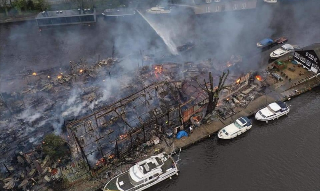 Fire consumes historic boathouses and vessels including Dunkirk Little Ship