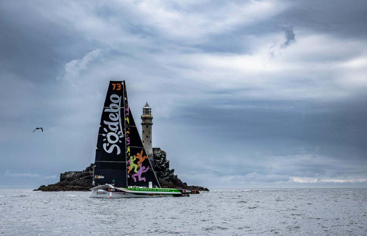 Slower boats past the Scillies in the Rolex Fastnet Race