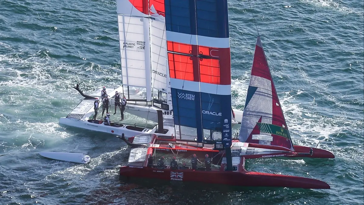 Great British SailGP Team are out of contention after collision with Japan SailGP 