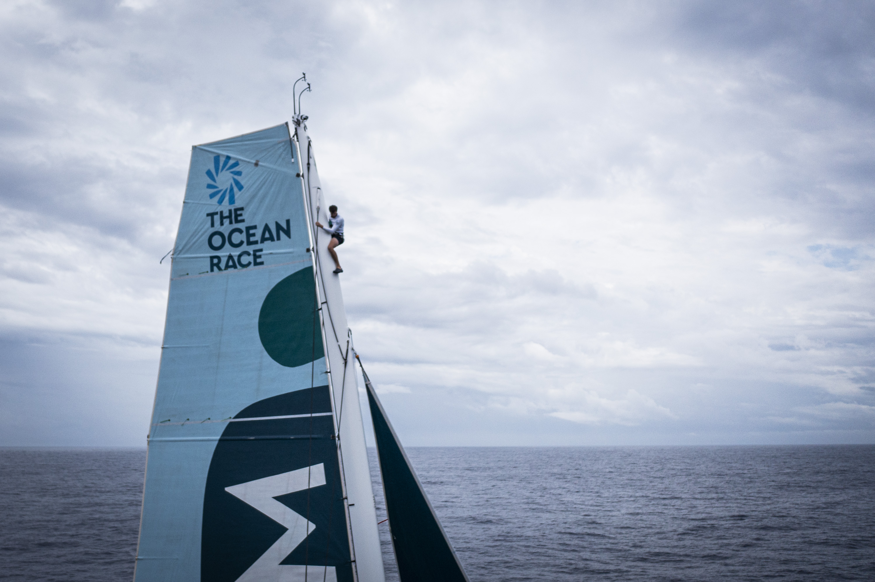 The Ocean Race fleet battling towards the finish of Leg 4