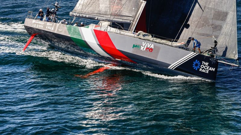 10 boats race out of Aarhus towards The Hague in The Ocean Race Leg 6