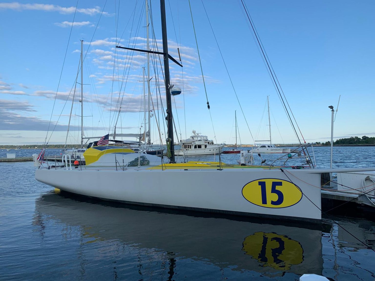 David Linger prepares his Class 40 for the Global Solo Challenge